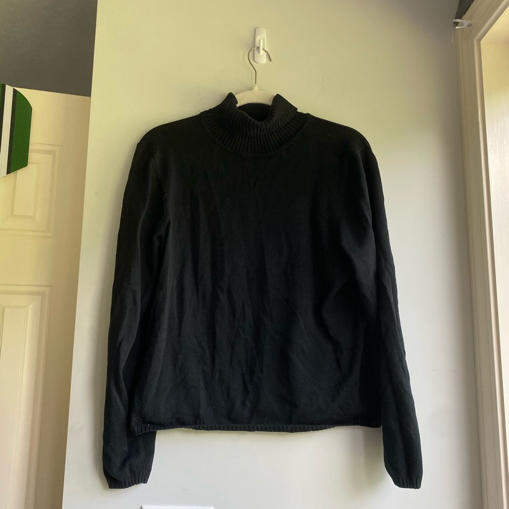Black turtleneck sweater